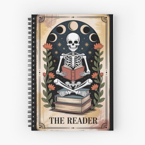 Item preview, The Reader Skeleton Tarot Gothic Book Lover, Dark Academia Gift designed and sold by Zizo-DR44.