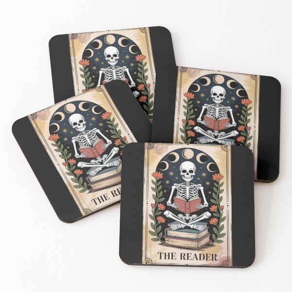 Item preview, The Reader Skeleton Tarot Gothic Book Lover, Dark Academia Gift designed and sold by Zizo-DR44.