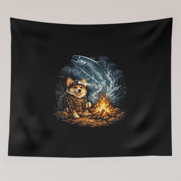 Item preview, Tactical Corgi and Ghostly Trout Fishing Operations designed and sold by teemix.