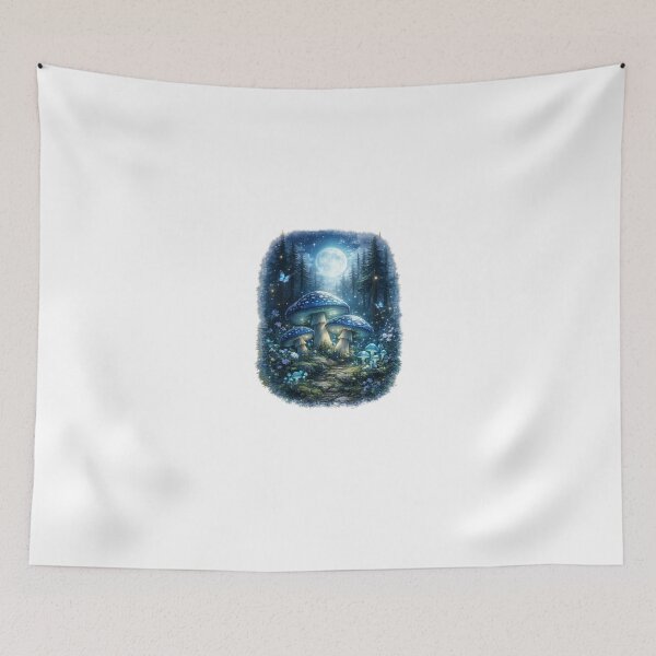 Item preview, Moonlit Mushroom Forest Scene designed and sold by ThilankaDesign.