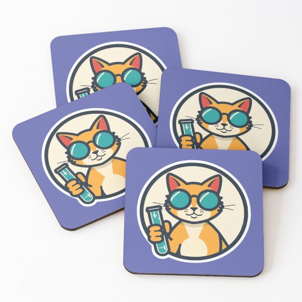 Item preview, Retro Science Cat - Cool Feline Chemist Badge designed and sold by PurrLab Studio.