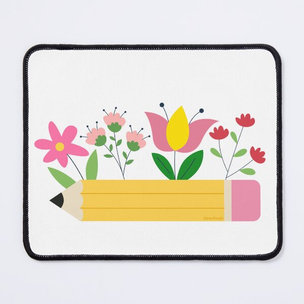 Artikelvorschau, Bleistift mit niedlichem Blumenaufkleber entworfen und verkauft von DesignPMG.