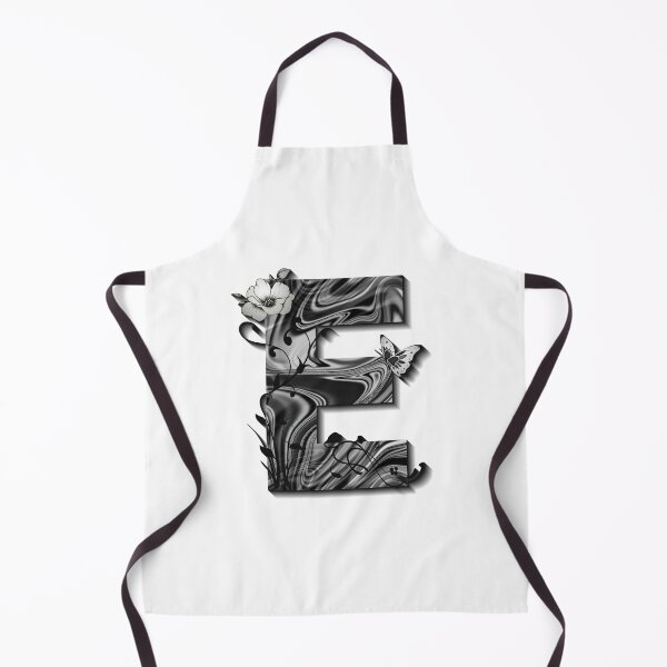 Item preview, Letter E Botanical Monogram black and white liquid marble designed and sold by iRenza.