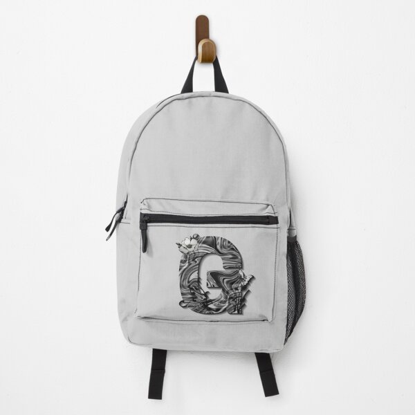 Item preview, Letter G Botanical Monogram black and white liquid marble designed and sold by iRenza.
