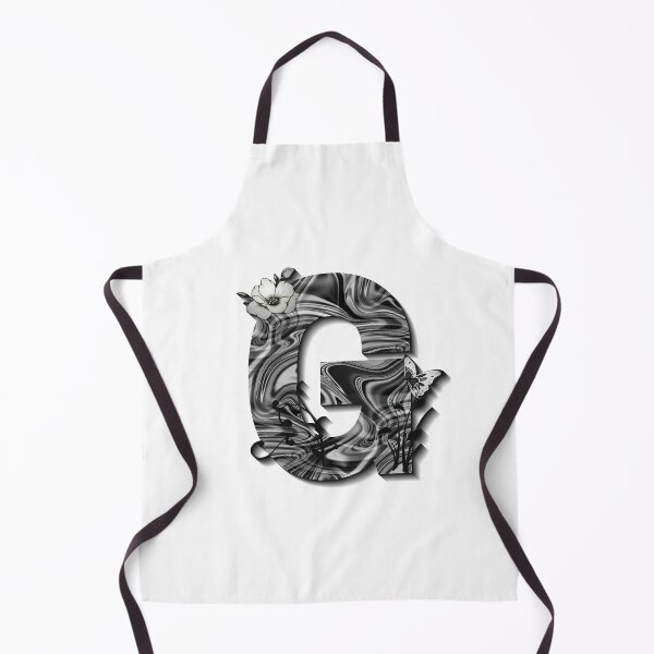 Item preview, Letter G Botanical Monogram black and white liquid marble designed and sold by iRenza.