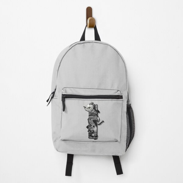 Item preview, Letter I Botanical Monogram black and white liquid marble designed and sold by iRenza.
