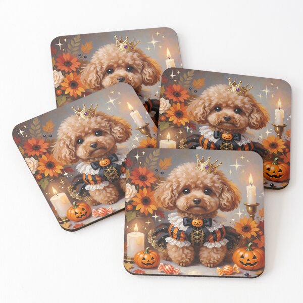 Item preview, Cute Poodle Halloween Princess, Kawaii Dog with Crown, Pumpkin Costume, Cozy Autumn Cottagecore, Whimsical Spooky Season Art designed and sold by cr6zym1nd.
