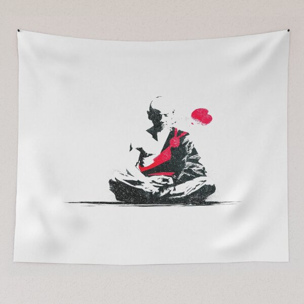 Item preview, Serene Shaolin Monk Deep Lotus Meditation Stencil designed and sold by EdvvinStudios.