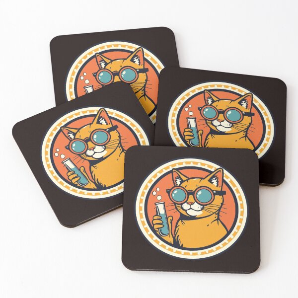 Item preview, Vintage Chemistry Cat - Retro Science Comic Art designed and sold by PurrLab Studio.