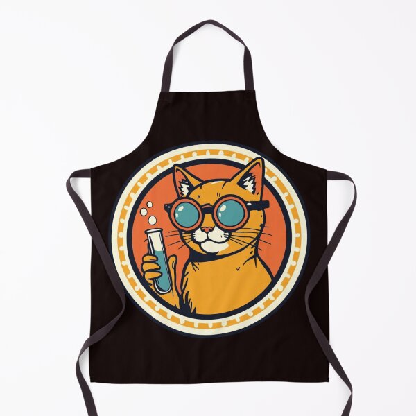 Item preview, Vintage Chemistry Cat - Retro Science Comic Art designed and sold by PurrLab Studio.