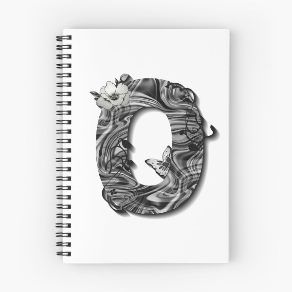 Item preview, Letter O Botanical Monogram black and white liquid marble designed and sold by iRenza.
