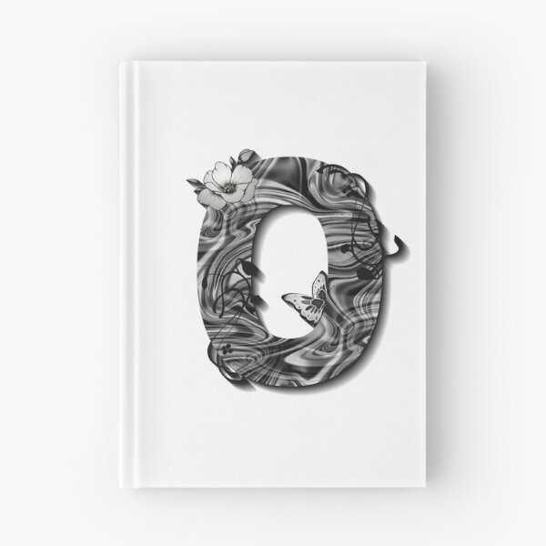 Item preview, Letter O Botanical Monogram black and white liquid marble designed and sold by iRenza.