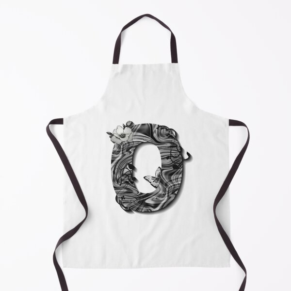 Item preview, Letter O Botanical Monogram black and white liquid marble designed and sold by iRenza.
