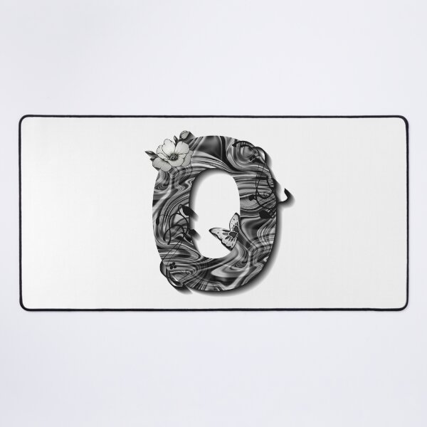 Item preview, Letter O Botanical Monogram black and white liquid marble designed and sold by iRenza.