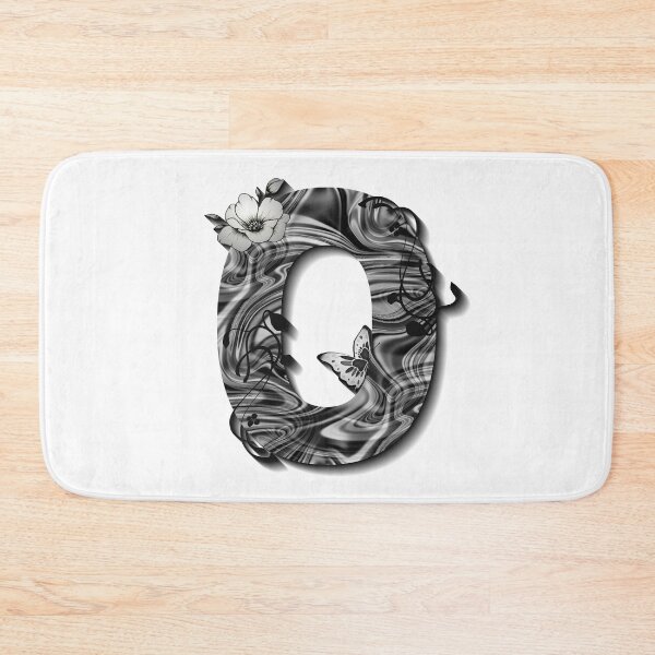 Item preview, Letter O Botanical Monogram black and white liquid marble designed and sold by iRenza.