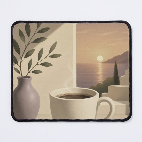 Item preview, Golden Hour Coffee | Mediterranean Window Minimalist Wall Art designed and sold by joycrysstudio.