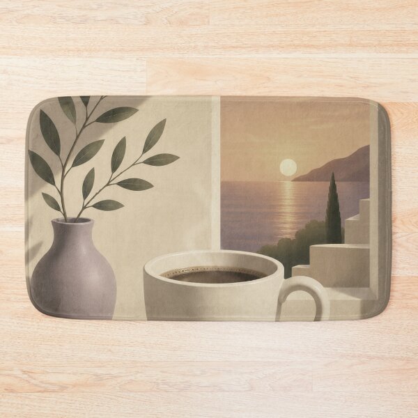 Item preview, Golden Hour Coffee | Mediterranean Window Minimalist Wall Art designed and sold by joycrysstudio.