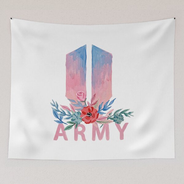 Item preview, BTS Bangtan Boys ARMY Pastel Flower Logo Art Work designed and sold by imsoyoon.
