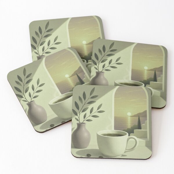 Item preview, Olive Morning Coffee | Minimalist Mediterranean Coffee Wall Art designed and sold by joycrysstudio.