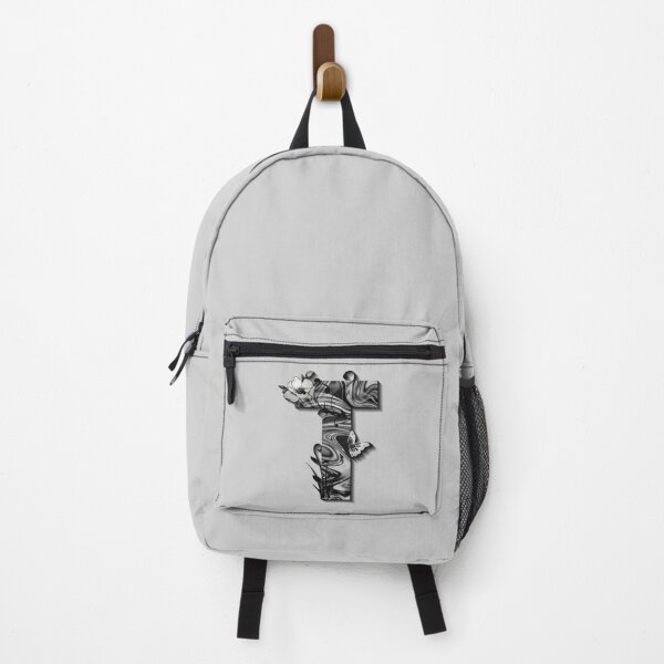 Item preview, Letter T Botanical Monogram black and white liquid marble designed and sold by iRenza.