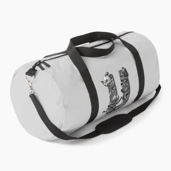 Item preview, Letter U Botanical Monogram black and white liquid marble designed and sold by iRenza.
