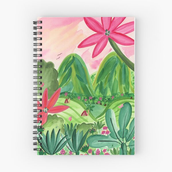 Item preview, Tropical Island with mountain, jungle and sunset  designed and sold by ApricotSafari.