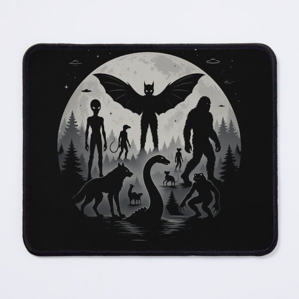 Item preview, Bigfoot Loch Ness Monster Mothman and Aliens Funny Cryptid designed and sold by CF_VintageDesign.