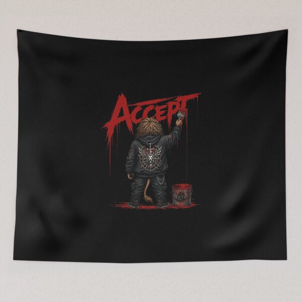 Item preview, Accept Heavy Metal Lion Mascot Graffiti designed and sold by ZHISUART.