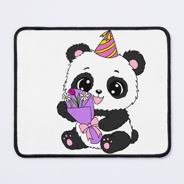 Item preview, Panda with floral arrangement designed and sold by BunnySoftArt.