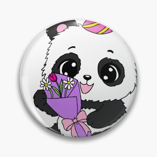 Artikelvorschau, Panda mit Blumenarrangement entworfen und verkauft von BunnySoftArt.