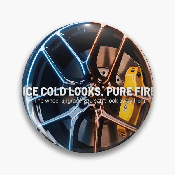 Item preview, Ice Cold Looks Pure Fire Custom Car Poster: Alloy Wheel Caliper Canvas designed and sold by Creative-RE.
