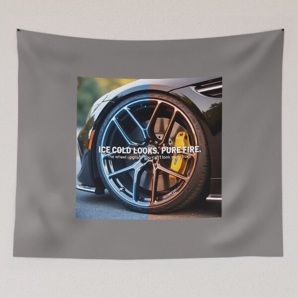 Item preview, Ice Cold Looks Pure Fire Custom Car Poster: Alloy Wheel Caliper Canvas designed and sold by Creative-RE.