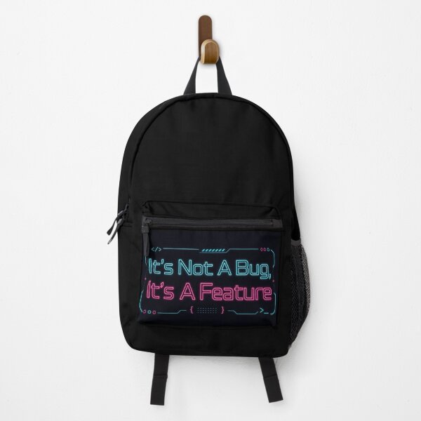 Item preview, It's Not A Bug, It's A Feature - Cyberpunk Neon Programmer Quote designed and sold by MinimalArtLK.