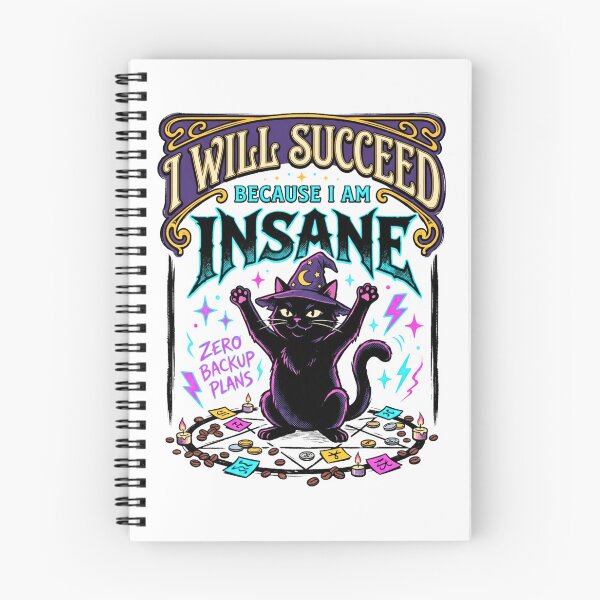 Item preview, I Will Succeed Because I Am Insane - Witchy Cat designed and sold by BumbleBloom7.