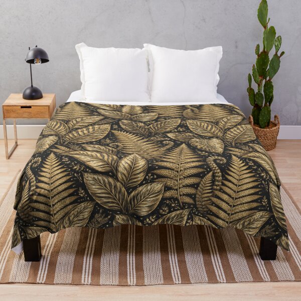 Item preview, Black Gold Luxury Botanical Leaf Pattern Design designed and sold by EcologicoolShp.