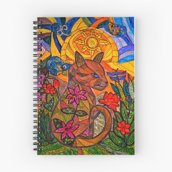 Item preview, Sunlit Guardian Cat – Mosaic Nature Illustration designed and sold by Selena.m.studio.