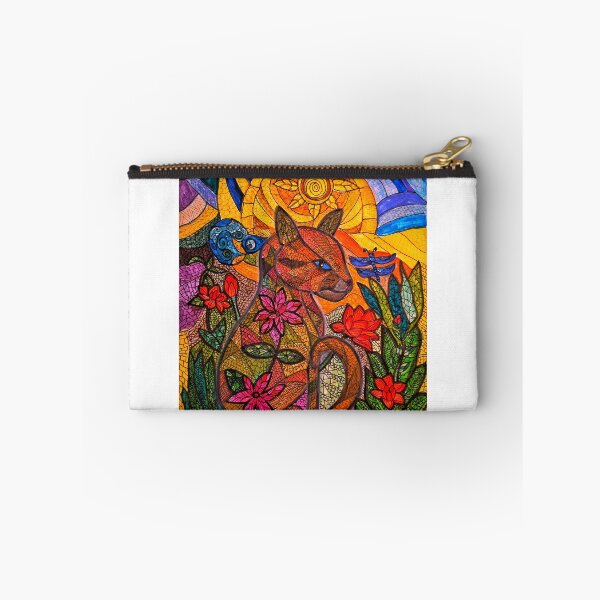 Item preview, Sunlit Guardian Cat – Mosaic Nature Illustration designed and sold by Selena.m.studio.