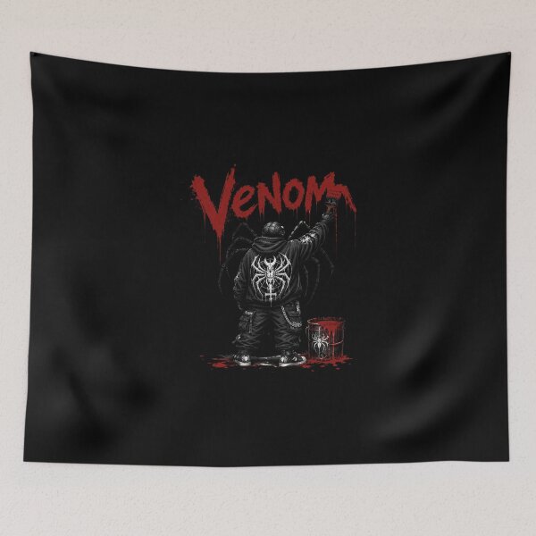 Item preview, Venom Black Metal Spider Graffiti Street Art designed and sold by ZHISUART.