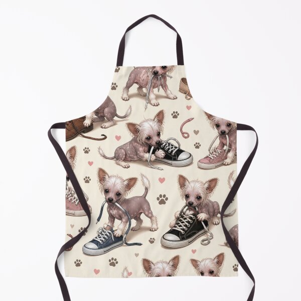 Item preview, Naughty Chinese Crested Puppies With Shoes designed and sold by Wags & Tails.