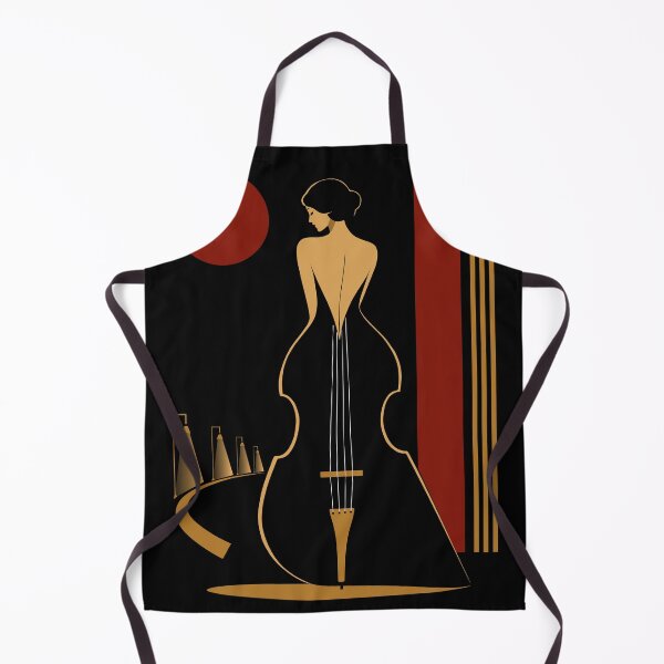 Item preview, Art Deco Double Bass Woman Print | Jazz Music Wall Art | Bauhaus Inspired Female Musician Print | Elegant Modern Decor designed and sold by Studio pod Burom.
