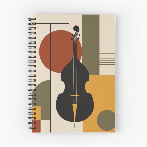 Item preview, Bauhaus Double Bass Print | Mid Century Modern Music Art | Abstract Upright Bass Print | Geometric Jazz Decor | Autumn Edition designed and sold by Studio pod Burom.