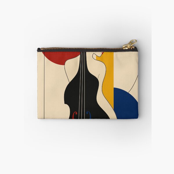 Item preview, Bauhaus Double Bass Woman Print | Abstract Music Art | Mid Century Modern Jazz Print | Geometric Female Musician Wall Decor designed and sold by Studio pod Burom.