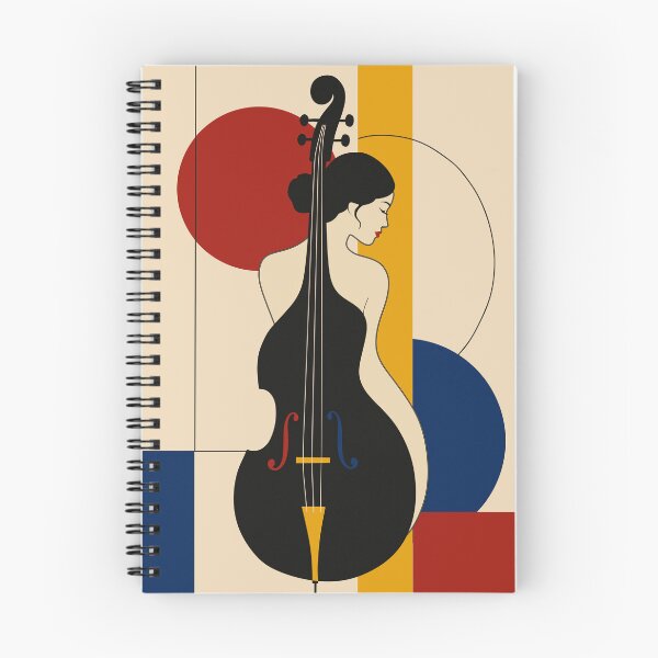 Item preview, Bauhaus Double Bass Woman Print | Abstract Music Art | Mid Century Modern Jazz Print | Geometric Female Musician Wall Decor designed and sold by Studio pod Burom.