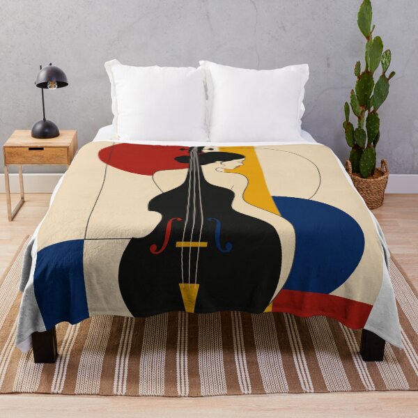 Item preview, Bauhaus Double Bass Woman Print | Abstract Music Art | Mid Century Modern Jazz Print | Geometric Female Musician Wall Decor designed and sold by Studio pod Burom.