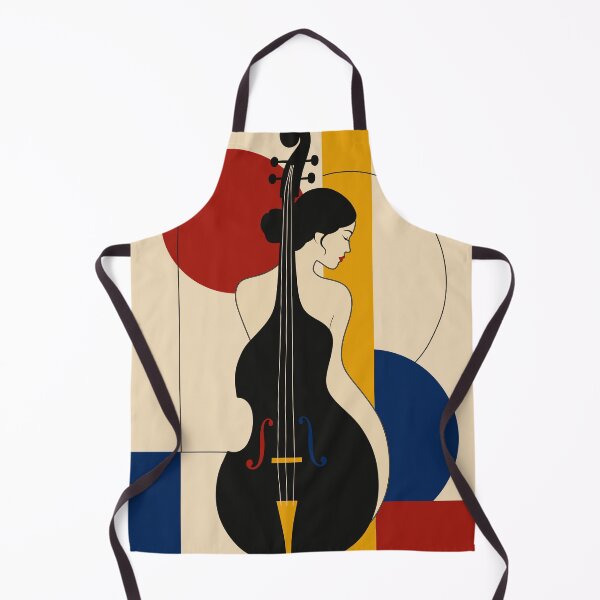 Item preview, Bauhaus Double Bass Woman Print | Abstract Music Art | Mid Century Modern Jazz Print | Geometric Female Musician Wall Decor designed and sold by Studio pod Burom.