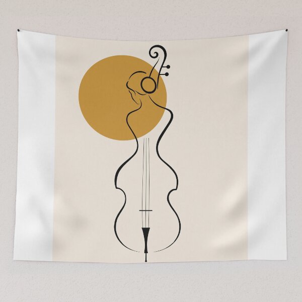Item preview, Minimalist Double Bass Woman Line Art | Bauhaus Music Print | Abstract Female Musician Print | Modern Jazz Art designed and sold by Studio pod Burom.
