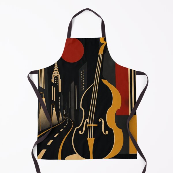Item preview, Art Deco Double Bass Art | Jazz City Night Print | Bauhaus Music Print | Mid-Century Modern Bass Illustration designed and sold by Studio pod Burom.