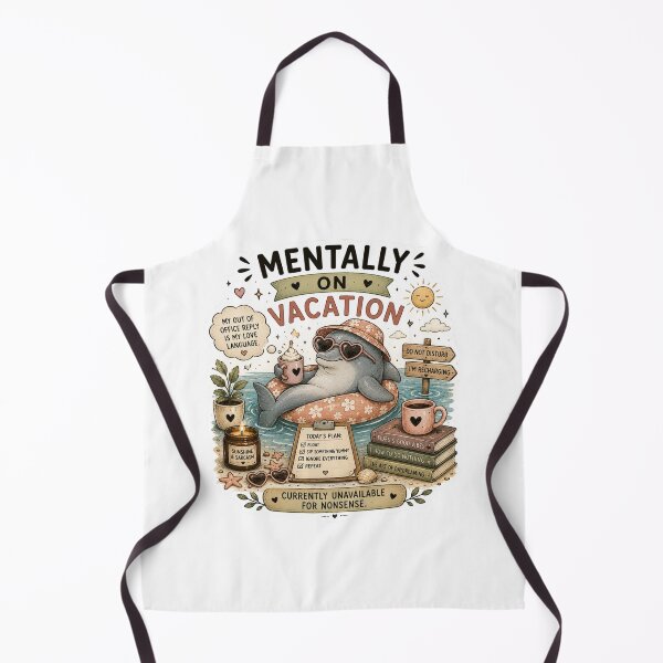 Item preview, Mentally On Vacation Cute Dolphin Summer Aesthetic Funny Art designed and sold by DreamyBrushArt.