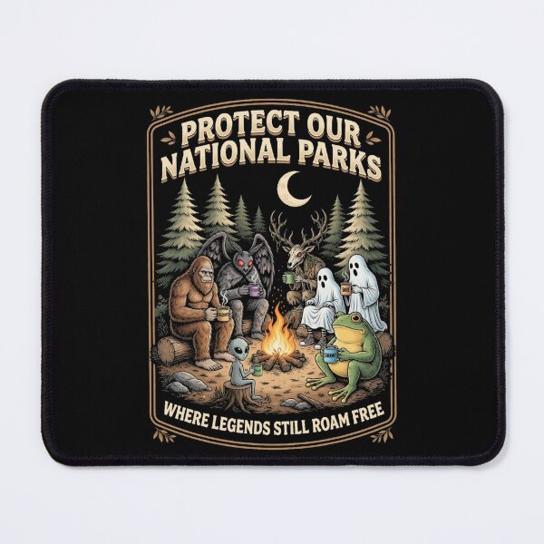 Item preview, Protect Our National Parks Mothman Cryptid Weirdcore Horror designed and sold by CF_VintageDesign.