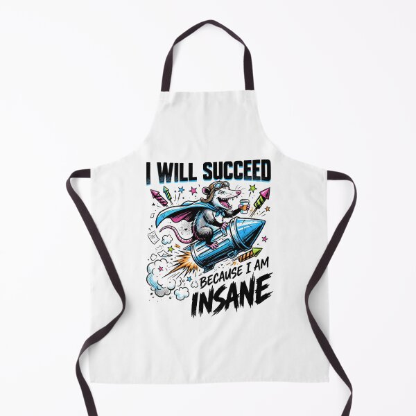 Item preview, I Will Succeed Because I Am Insane - Funny Opossum Trash Rocket Meme designed and sold by BumbleBloom7.